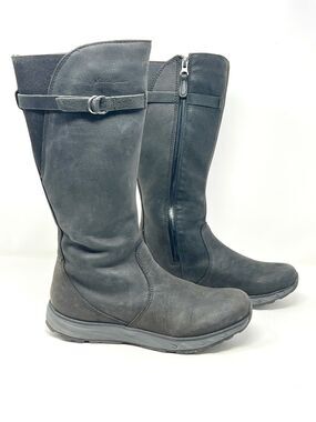 Eddie Bauer FreeHeat Black Leather Tall Boots Women’s 8.5 Waterproof